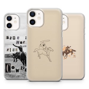 Cowboy Rodeo Phone Case Western Minimalism Cover for iPhone  14 13 12 11 X 8 Samsung A14 S23 A73 A53 Huawei P40 Pixel 7 6 6 Pro OnePlus 9