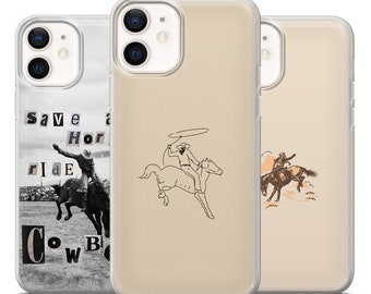 Cowboy Rodeo Phone Case Western Minimalism Cover for iPhone  14 13 12 11 X 8 Samsung A14 S23 A73 A53 Huawei P40 Pixel 7 6 6 Pro OnePlus 9