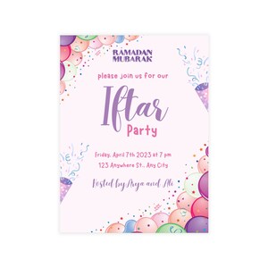 Iftar Party Invitation | Digital Download | Ramadan Gift | Muslim Invite | Virtual Invitation, Fasting, Islamic Art, Ramadan Kareem, Mubarak
