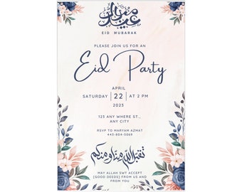 Eid Party Invitation | Digital Download | Eid Al Fitr Gift | Muslim Invite | Virtual Invitation, Islamic Art, Ramadan, Eid Al Adha Mubarak