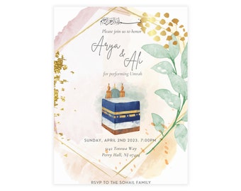 Umrah Party Invitation | Digital Download | Hajj Party | Umrah Gifts | Muslim Invite | Virtual Invitation  | Congratulatory | Islam | Kaaba