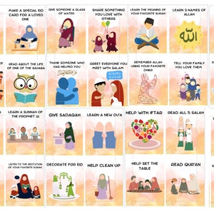 Ramadan Printable für Kinder | 30 Tage Challenge | Ramadan Urkunden Karte für Kinder | Kleinkind Digital Download Ramadan Aktivität | Geschenk für Eid