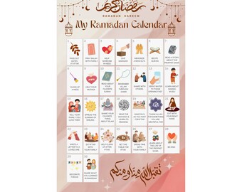 Ramadan Printable for Kids | Ramadan Calendar for Children | Toddler Digital Download Daily Activity, Gift for Eid, Good Deeds, Ramzaan Fast