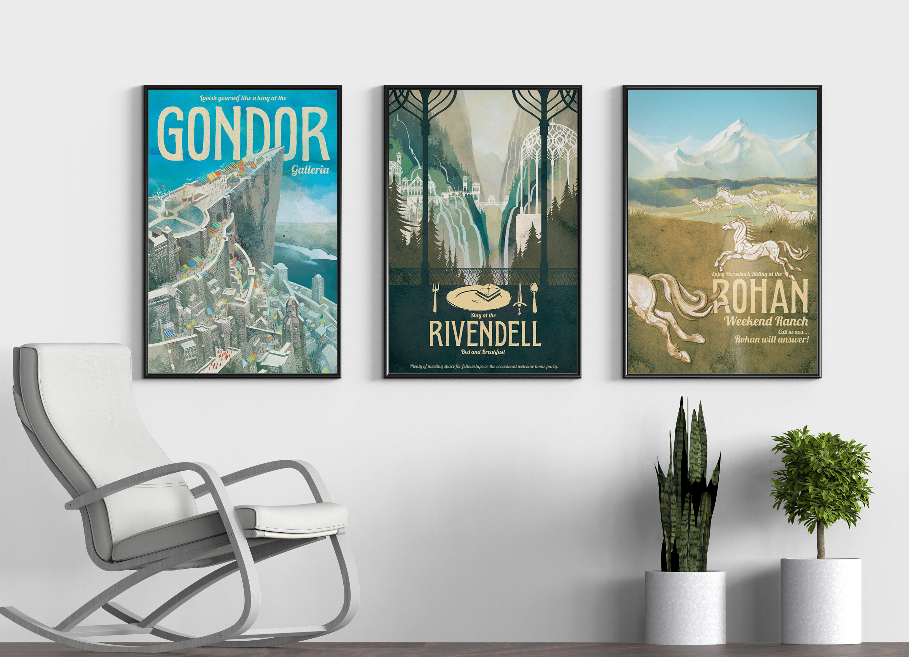 LOTR-Posters Retro Brownpaper Estilo parede, Gondor, Árvore Branca, Mago  Balrog, Home Decor, Internet Cafe, Decoração
