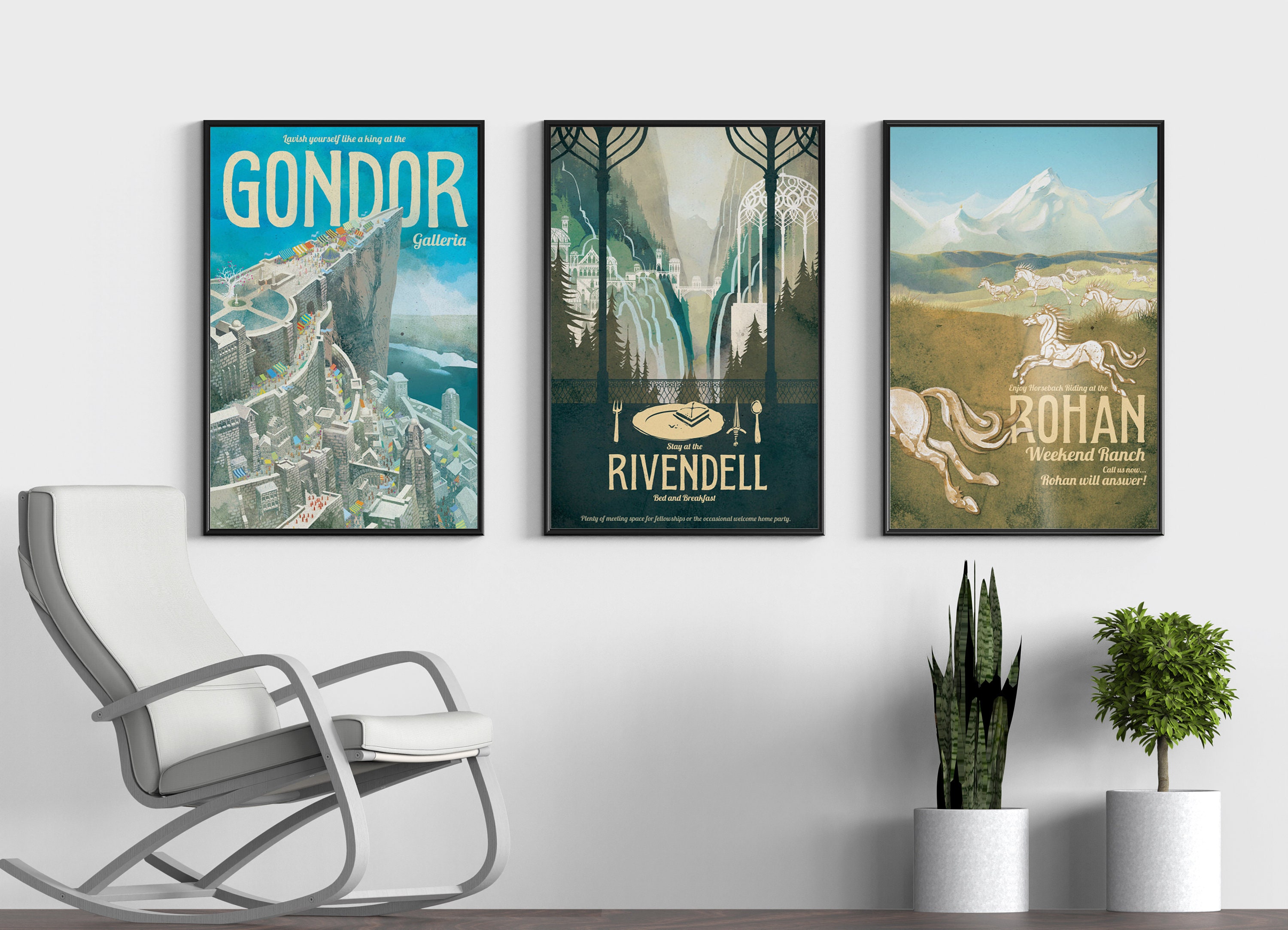 LOTR-Posters Retro Brownpaper Estilo parede, Gondor, Árvore Branca, Mago  Balrog, Home Decor, Internet Cafe, Decoração Bar, 30x45cm