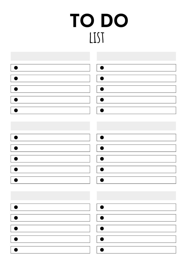 To Do List Printable Minimal Printable to Do List PDF - Etsy