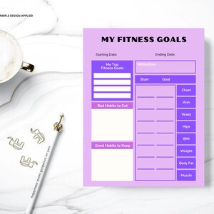 Fitness Planner, Weight Loss Tracker, Wellness Planner, Fitness Journal, Workout Planner Fitness Journal, Wellness Health Goal, Workout PDF