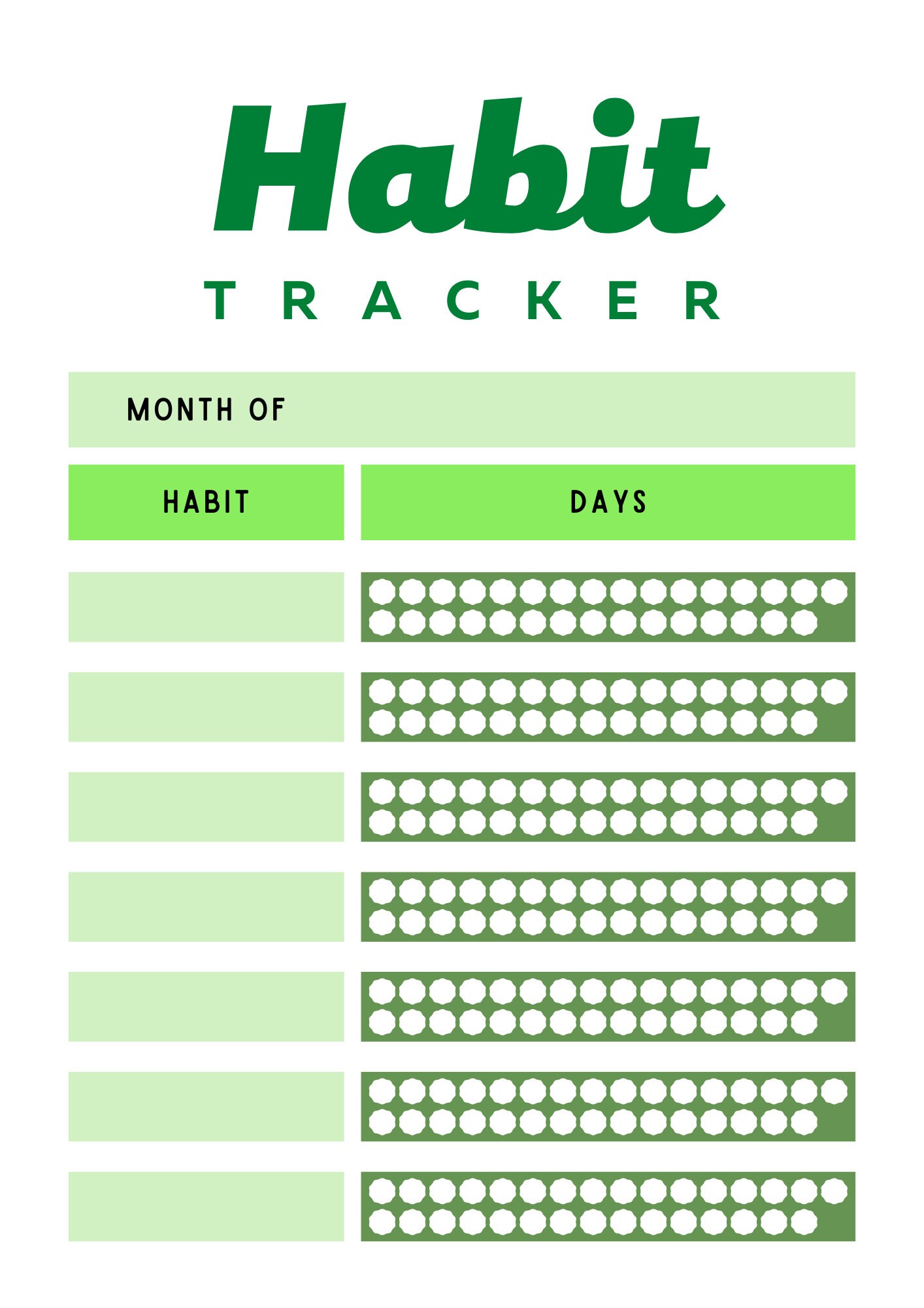 2023 Habit Tracker Printable, Digital Habit Tracker, Motivation Planner, Habit Tracker Template