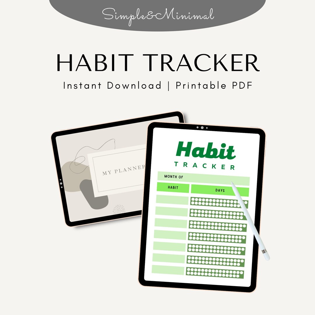 2023 Habit Tracker Printable, Digital Habit Tracker, Motivation Planner, Habit Tracker Template