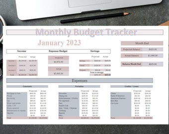 SIMPLE | Monthly Budget Planner Template for Excel ( Financial Planner, Budget Template, Expense Tracker, Savings)