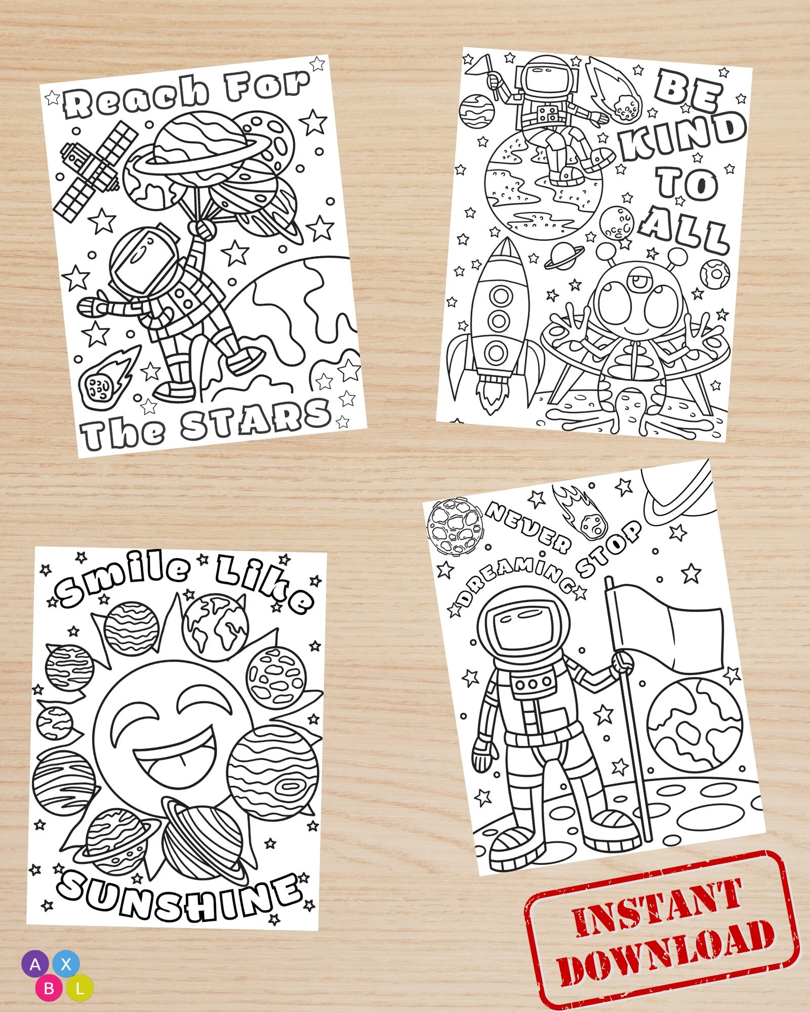 Galaxy Explorers Kids Coloring Pages (10 Pages) | Printable| Digital ...