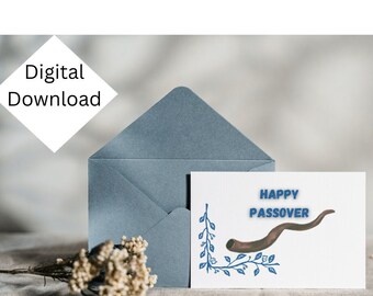 Cartão de Feliz Páscoa - Imprimível, em branco por dentro - Totalmente personalizável
