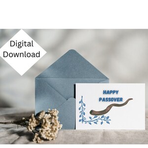 Happy Passover Card- Printable Blank inside- Fully Customizable Card