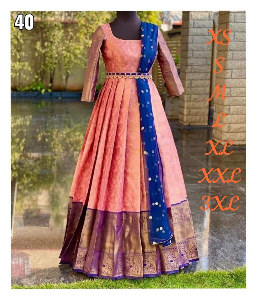 Saaj by Ankita Floral Embroidered Saree Gown | Coral, Dori, Georgette,  Illusion Boat Neck, Sleeveless | Saree gown, Saree gowns, Gowns
