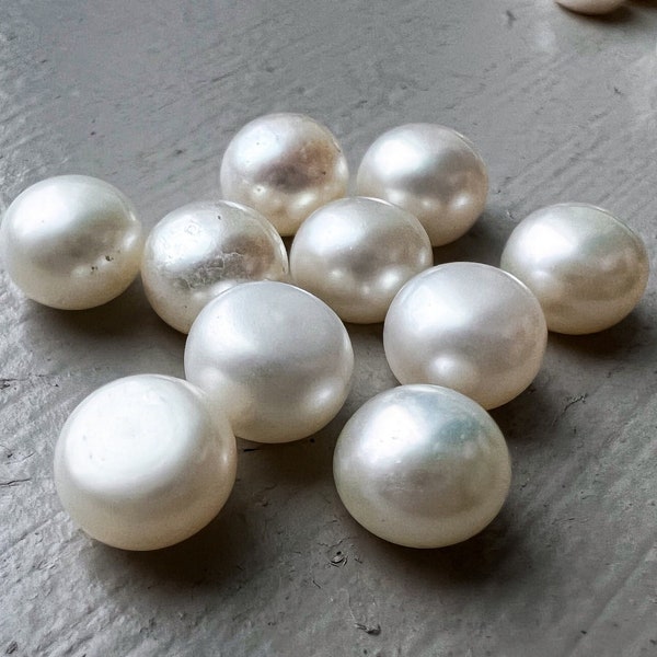 Fresh Water Pearl Cabochons- 5mm, 6mm, 7mm- Ivory Pearls- Round Pearls- Pearl Cabochon for Jewelry- Half Pearl- Flat Pearls- Loose Pearls