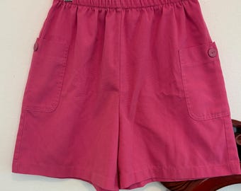 Vintage Hot Pink Jantzen Elastic Waist Mom Shorts