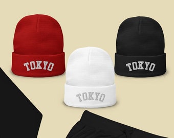 Tokyo Beanie Embroider Tokyo Varsity Hat City Name Accessory
