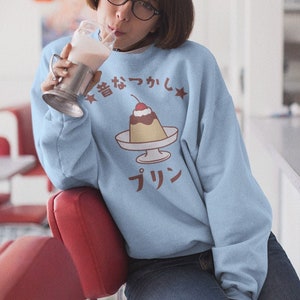 Purin Sweatshirt Japanese Dessert Sweatshirt Kawaii Pullover Gift for Japan Lovers