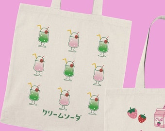 Cream Soda Bag Kawaii Tote bag Aesthetic Tote Bag Japanese Sweets Bag