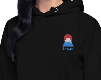 Mt. Fuji Bestickter Hoodie: Minimalistisches Japan-Sweatshirt