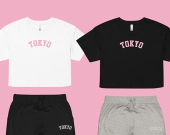 Tokyo Varsity Kurzes T-Shirt: Y2K Kawaii Fashion