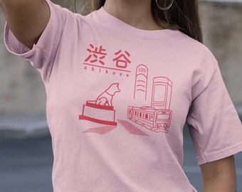 Shibuya T-shirt Tokyo Tshirt Hachiko shirt Gift for Japan Lovers