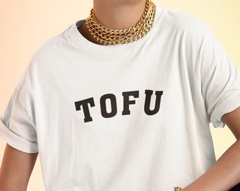 Tofu Shirt: Varsity Letter T, Vegan Vegetarian Top