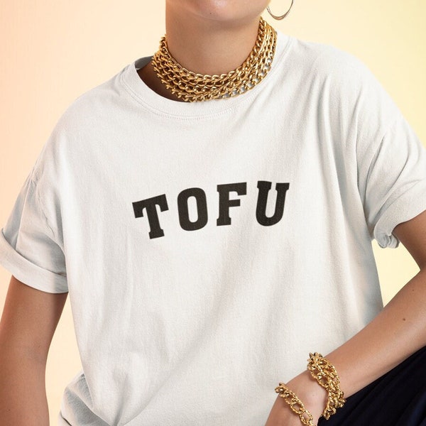 Tofu shirt Varsity letter T shirt Tofu T shirt Vegan shirt Vegetarian top tee