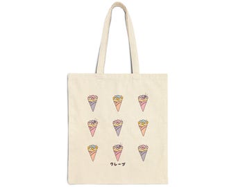 Crepe Bag Kawaii Tote bag Aesthetic Tote Bag Japanese Sweets Bag