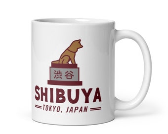 Hachiko Coffee Mug: Shibuya Tokyo Akita Dog Ceramic Mug