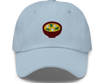 Embroidered Miso Soup Dad Hat: Japanese Foodie Gift