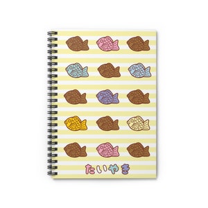 Taiyaki Spiralblock, japanisches Softcover Notizbuch, Kawaii Schreibwaren