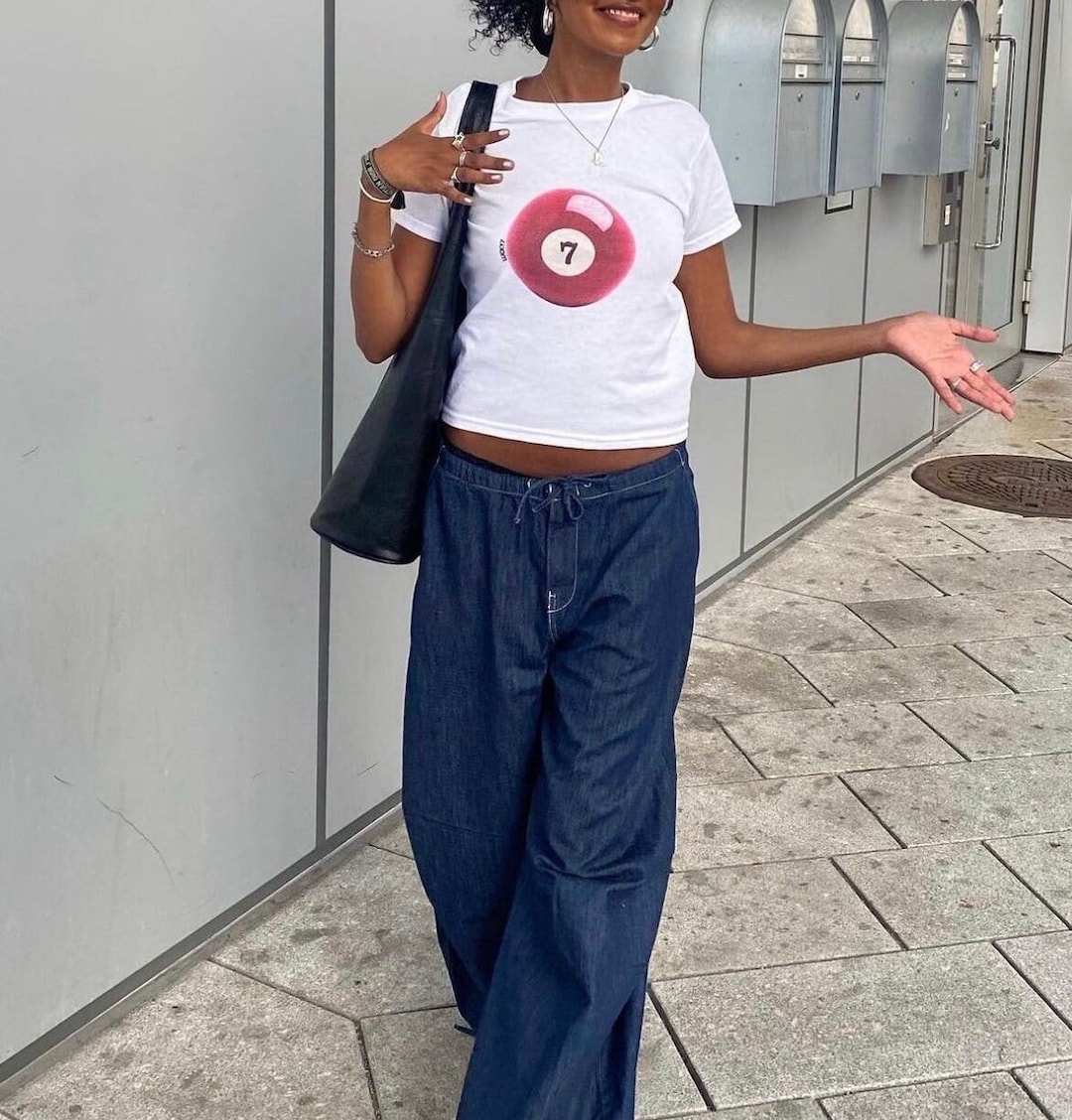 Lucky 7 Ball Graphic Baby Tee - Etsy