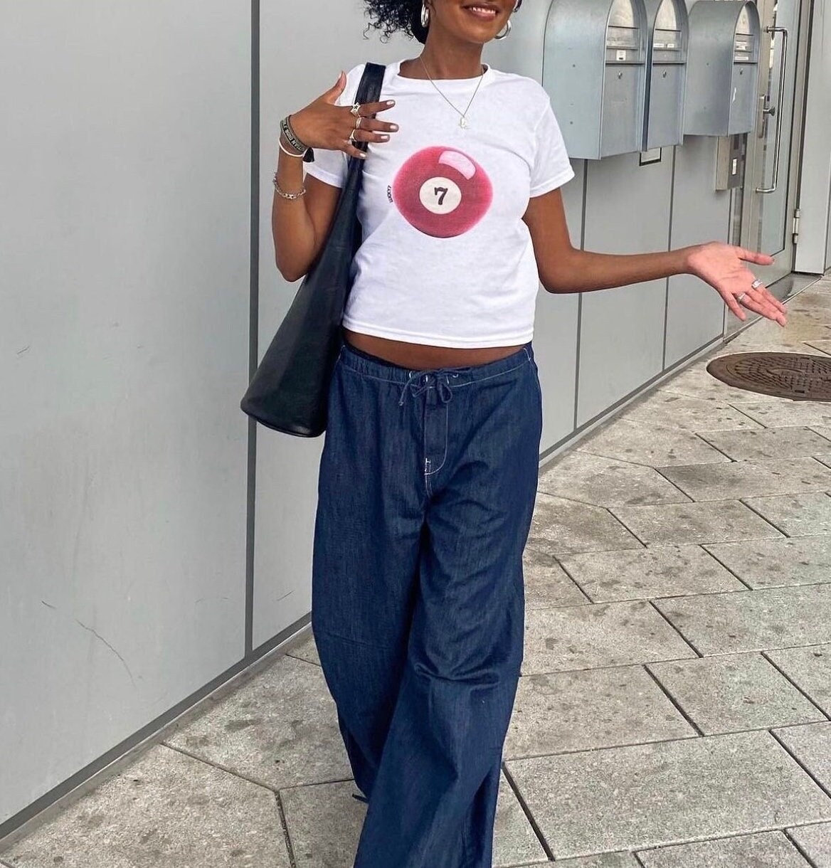 Lucky 7 Ball Graphic Baby Tee - Etsy