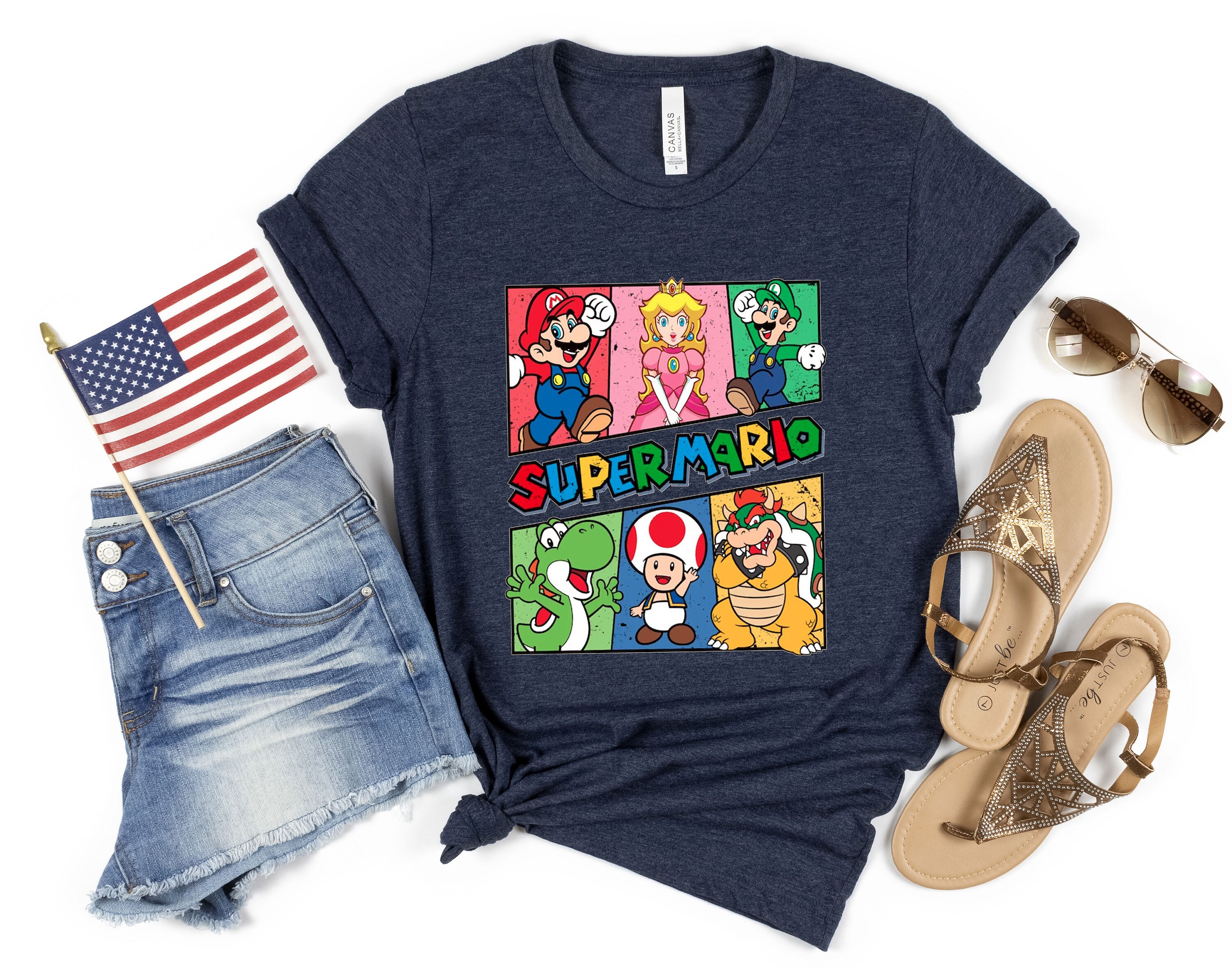 Cute Supermario T-shirt Princess Peach Shirt Mario and Luigi - Etsy