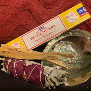 Smudge Kit | Sage | Palo Santo Stick | Abalone Shell | Shell Stand  |  Incense