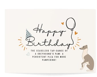 Carte emblématique lévrier italien, carte d'anniversaire hilarante, cartes d'anniversaire Iggy, cartes de voeux drôles de chien, cartes de voeux calembour (1, 10 et 30 pièces)