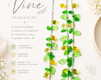 Set met botanische ketting en armbanden van citroenboombloesem