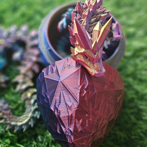 Tri-colored Crystal Fantasy Dragon with Mystery Egg Option, 3d printed Dragon, Articulated Dragon Sensory Stress