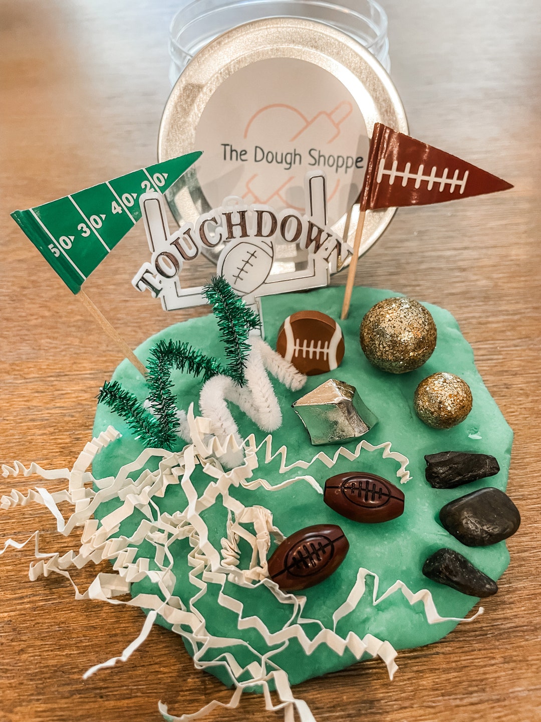 Play Dough Kit Play Dough Jar Football Play Dough Dough to Etsy