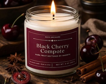 Vela de compota de cereza negra / Colección Noir Orchard, aroma a frutas oscuras