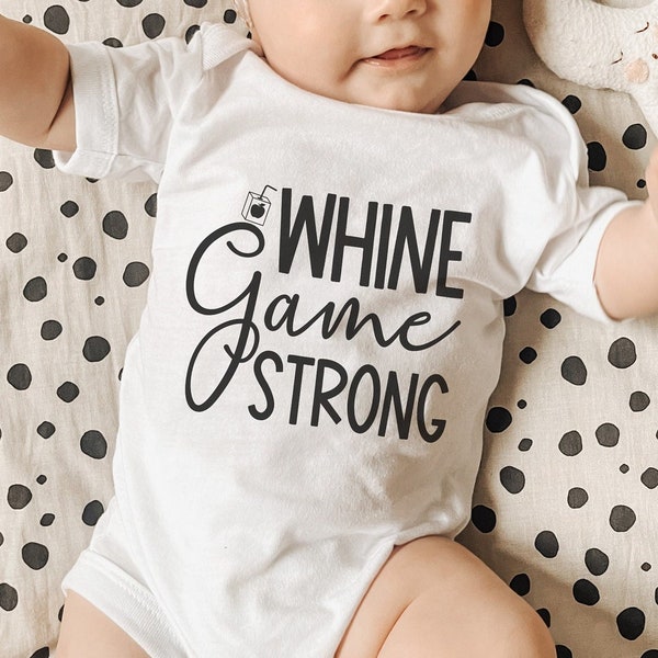 Mommy and Me, Whine Game Strong Short Sleeve Onesie, Cute and Comfy Onesie, Cute Message Onesie, Funny Baby Bodysuit, SOLD INDIVIDUALLY