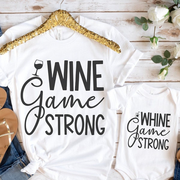 Mommy and Me Whine Game Strong Short Sleeve Onesie, Cute and Comfy Onesie, Cute Message Onesie, Funny baby tee,  PIECES SOLD INDIVIDUALLY