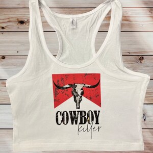 Cowboy killer - cropped tank top, Western clothing, Country tank top