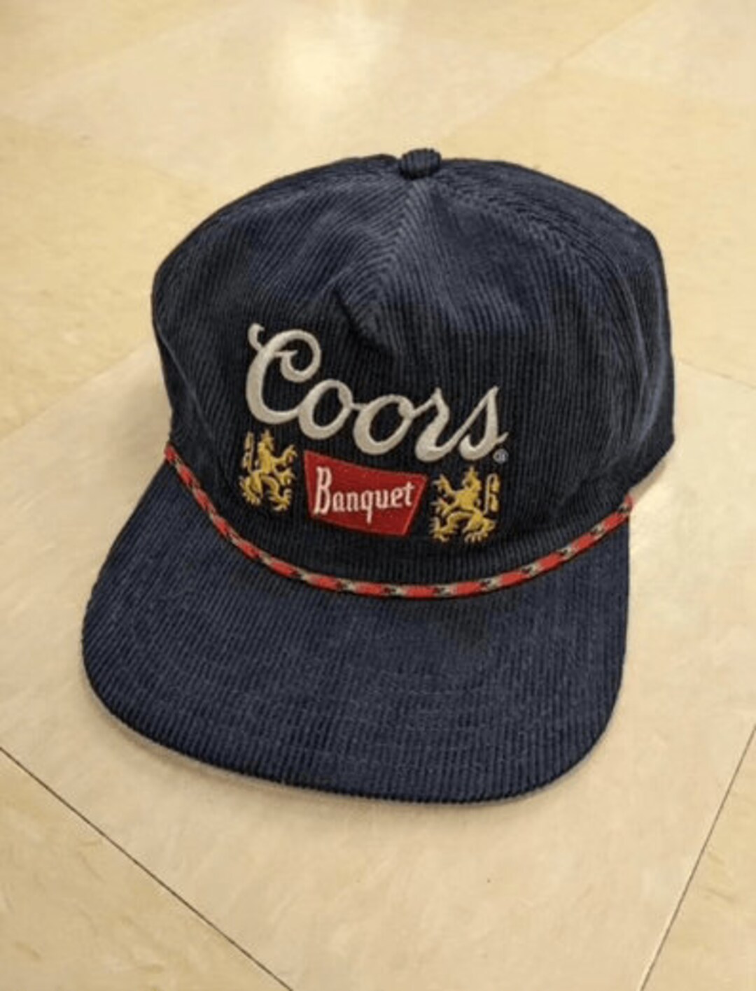 Coors Banquet Blue Corduroy Snapback With Red Rope Vintage Hat - Etsy