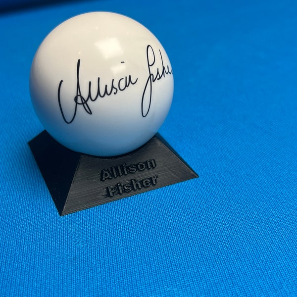 Cue Ball/Pool Ball Display, Autographed Cue Ball Display