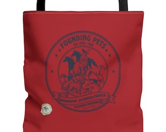 Founding Pets Red Limited Edition Tote Bag | USA 250th Anniversary & 4th of July Patriotic Tote | The 1776 Heritage Collection Carryall Gift