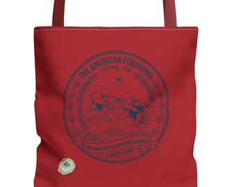 Washington’s American Foxhound Red Limited Edition Tote Bag | USA 250th Anniversary | July 4th Carryall Gift | 1776 Heritage Collection