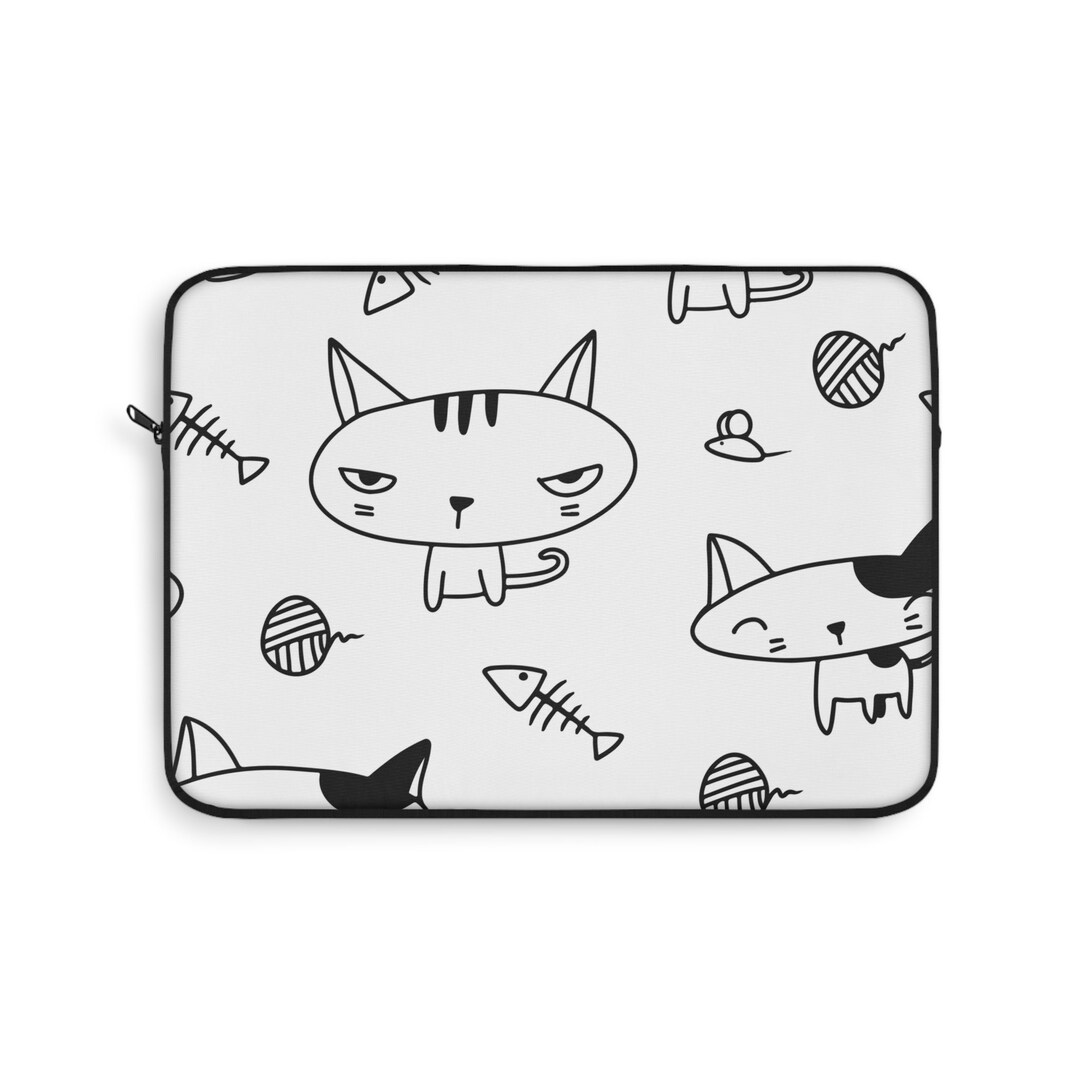 Black and White Cats Laptop Sleeve Protection With a Touch of