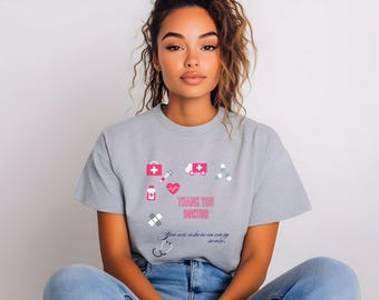 Thank You Doctor Shirt, Sweatshirt & Hoodie | Medical Icons Design | Show Your Appreciation for Healthcare Heroes and Medical Professionals